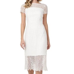 Kay Unger Ivory Lace Sheath Dress